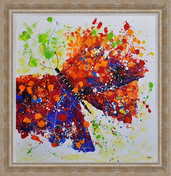 Modern yağlı boya tablolarRenkli Kelebekler I Yağlı Boya Tablo | kozaart galeri