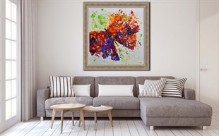 Modern yağlı boya tablolarRenkli Kelebekler I Yağlı Boya Tablo | kozaart galeri