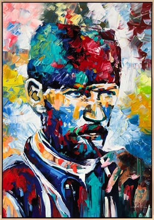 Modern yağlı boya tablolarRenkli Mustafa Kemal ATATÜRK Portresi | Yağlı Boya Tablo | kozaart galeri