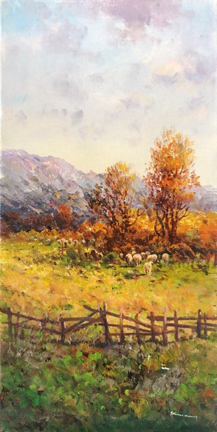 Sonbahar Koyunlar  | Yağlı Boya TabloKüçük ebat tablolar